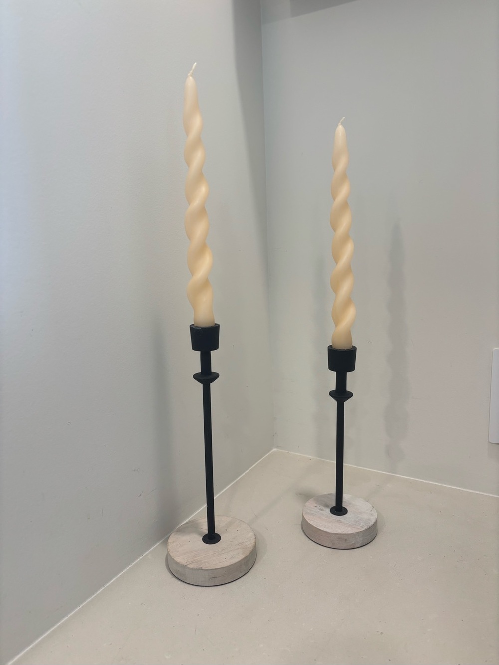 Aesthetic Twisted Candles + Candle Stick Holders